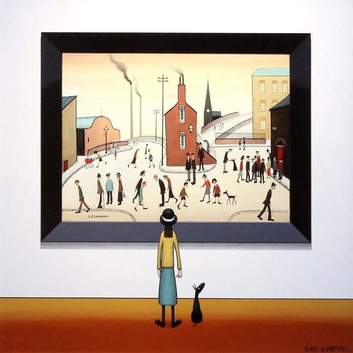Girl and Dog - SOLD by artist Chris Chapman - Wyecliffe Galleries