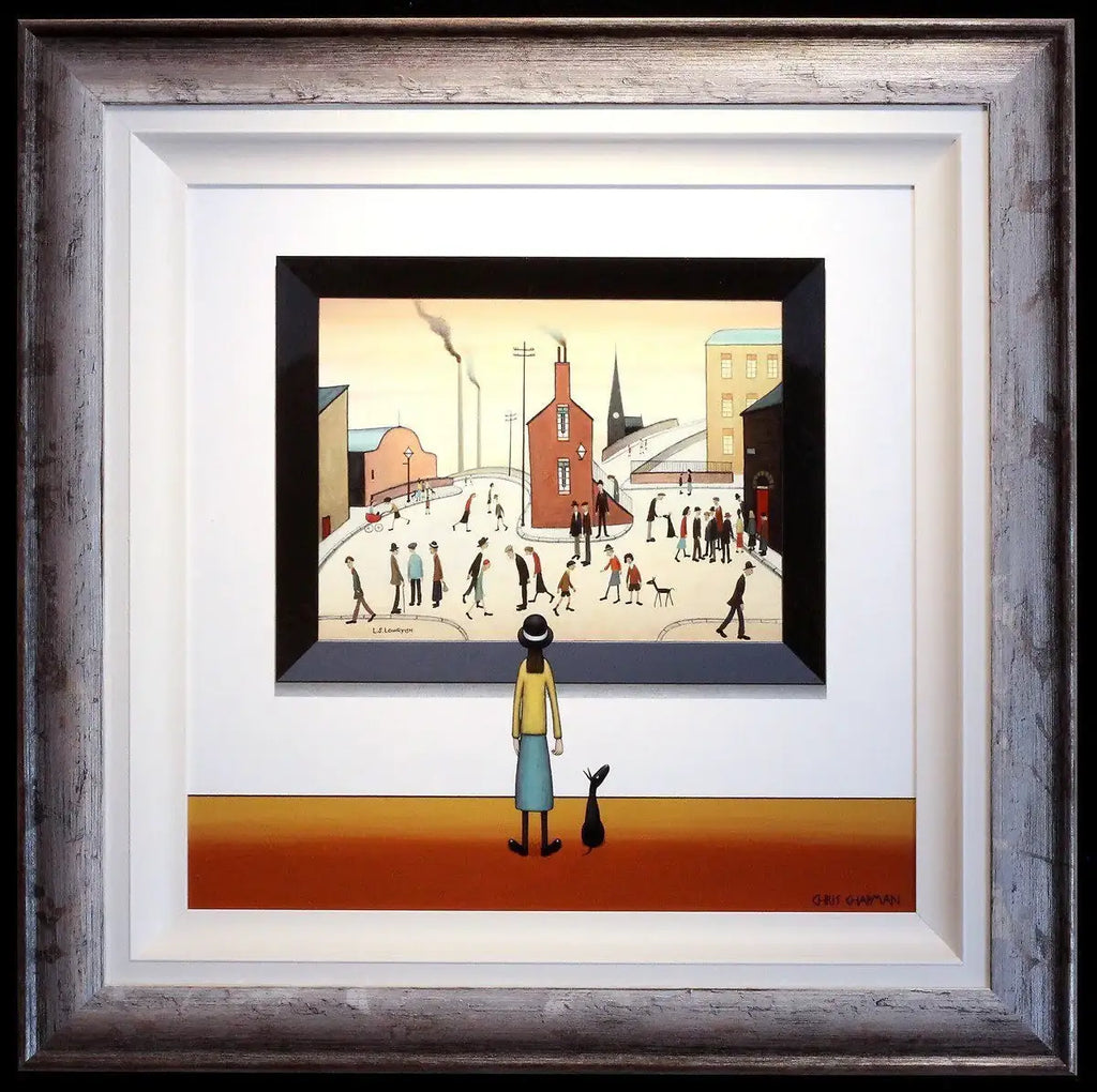 Girl and Dog - SOLD by artist Chris Chapman - Wyecliffe Galleries