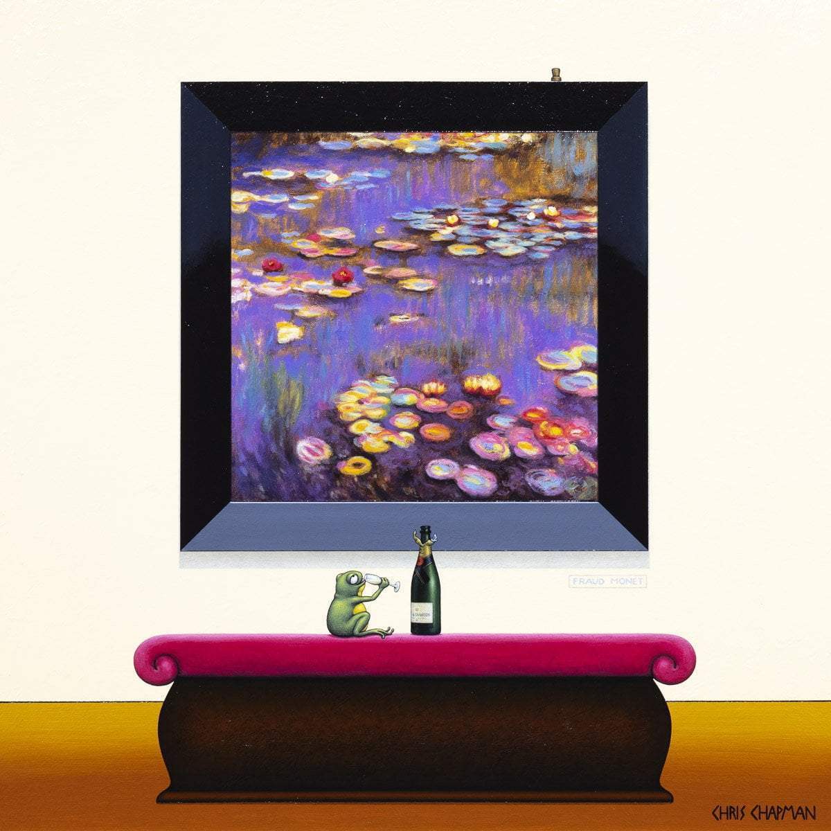 Monet and Moet - Original - SOLD by artist Chris Chapman - Wyecliffe Galleries