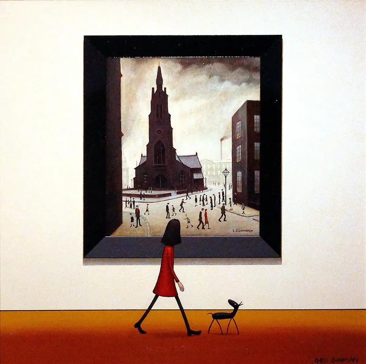 Outside the Church - SOLD by artist Chris Chapman - Wyecliffe Galleries