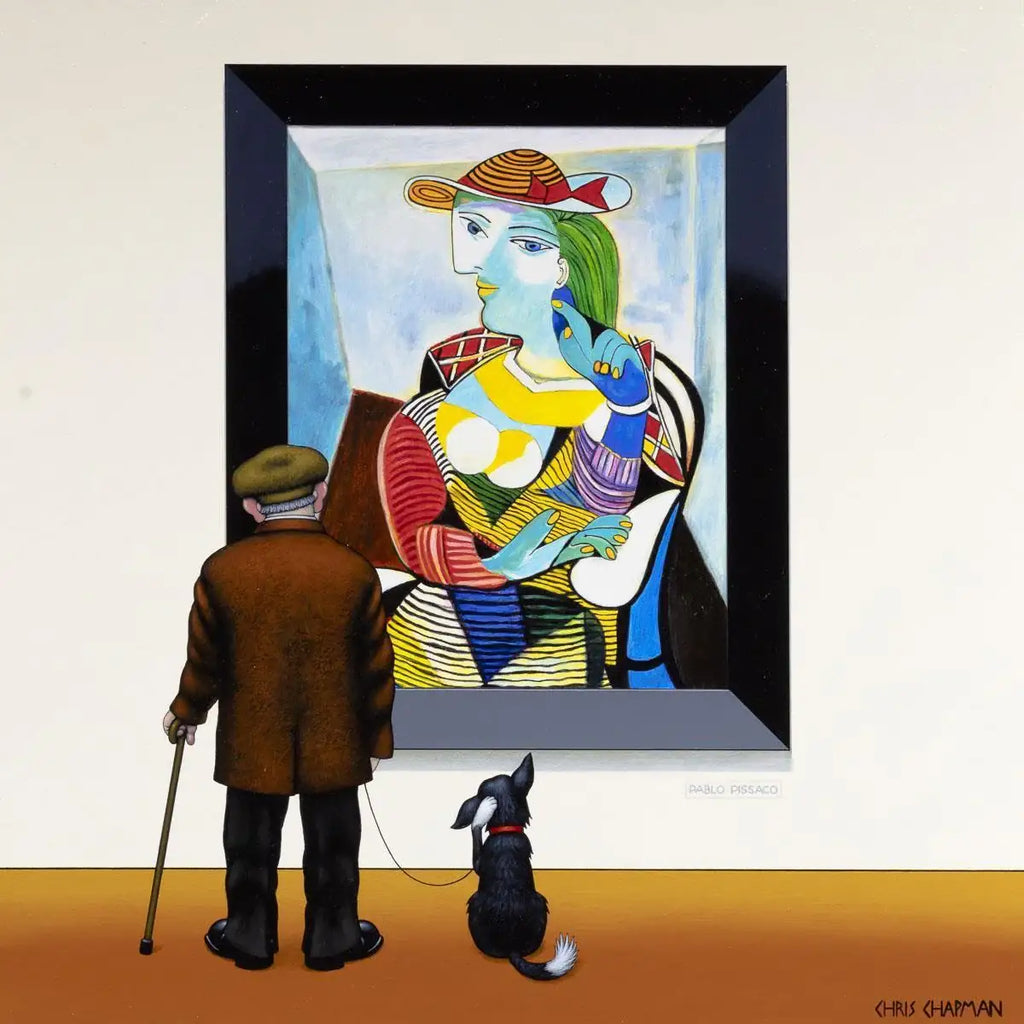 Pablo Puzzled - Original - SOLD by artist Chris Chapman - Wyecliffe Galleries