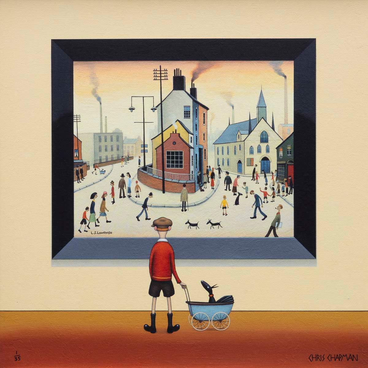 Pram Dog - Edition - SOLD by artist Chris Chapman - Wyecliffe Galleries