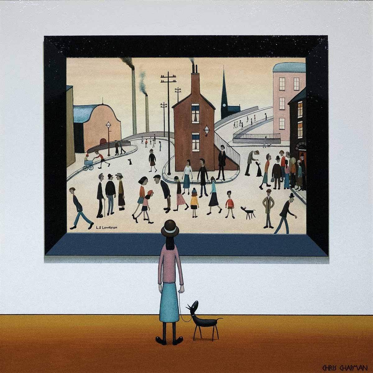 Walking the Dog - SOLD by artist Chris Chapman - Wyecliffe Galleries
