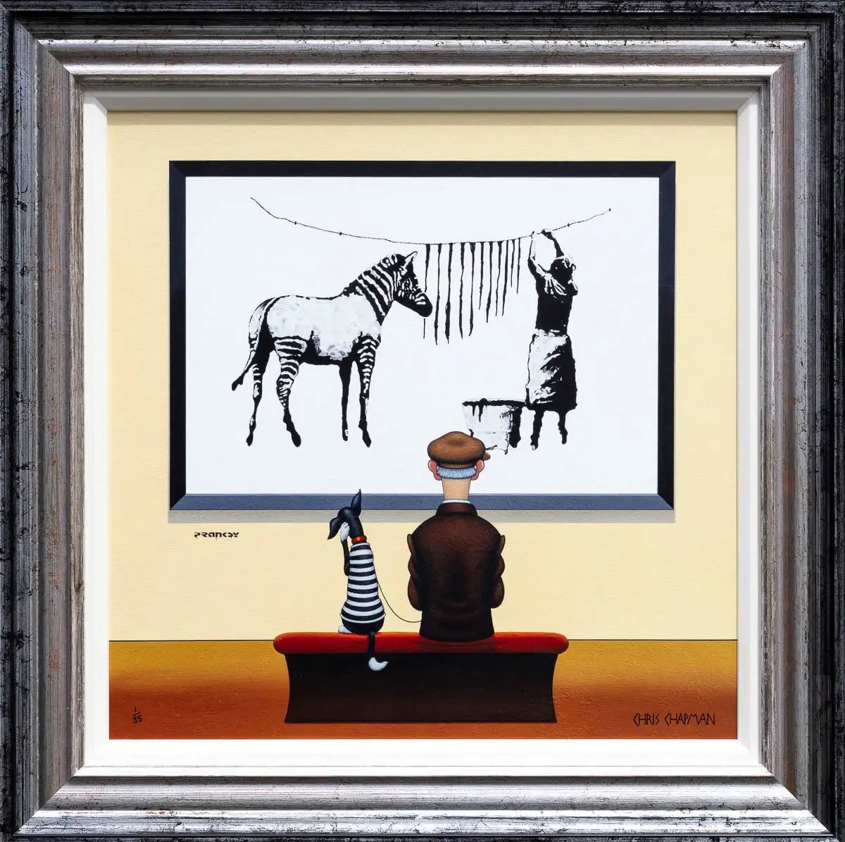 Zebra Dog - Edition - SOLD by artist Chris Chapman - Wyecliffe Galleries