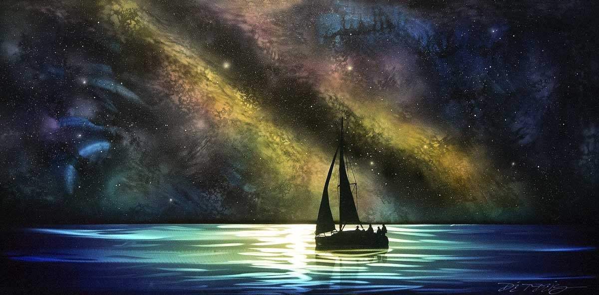 Cosmic Sail - SOLD by artist Chris DeRubeis - Wyecliffe Galleries