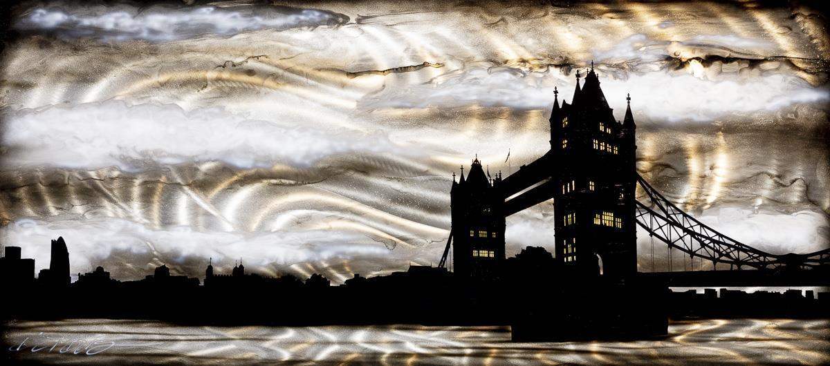 London At Night - Original - SOLD by artist Chris DeRubeis - Wyecliffe Galleries