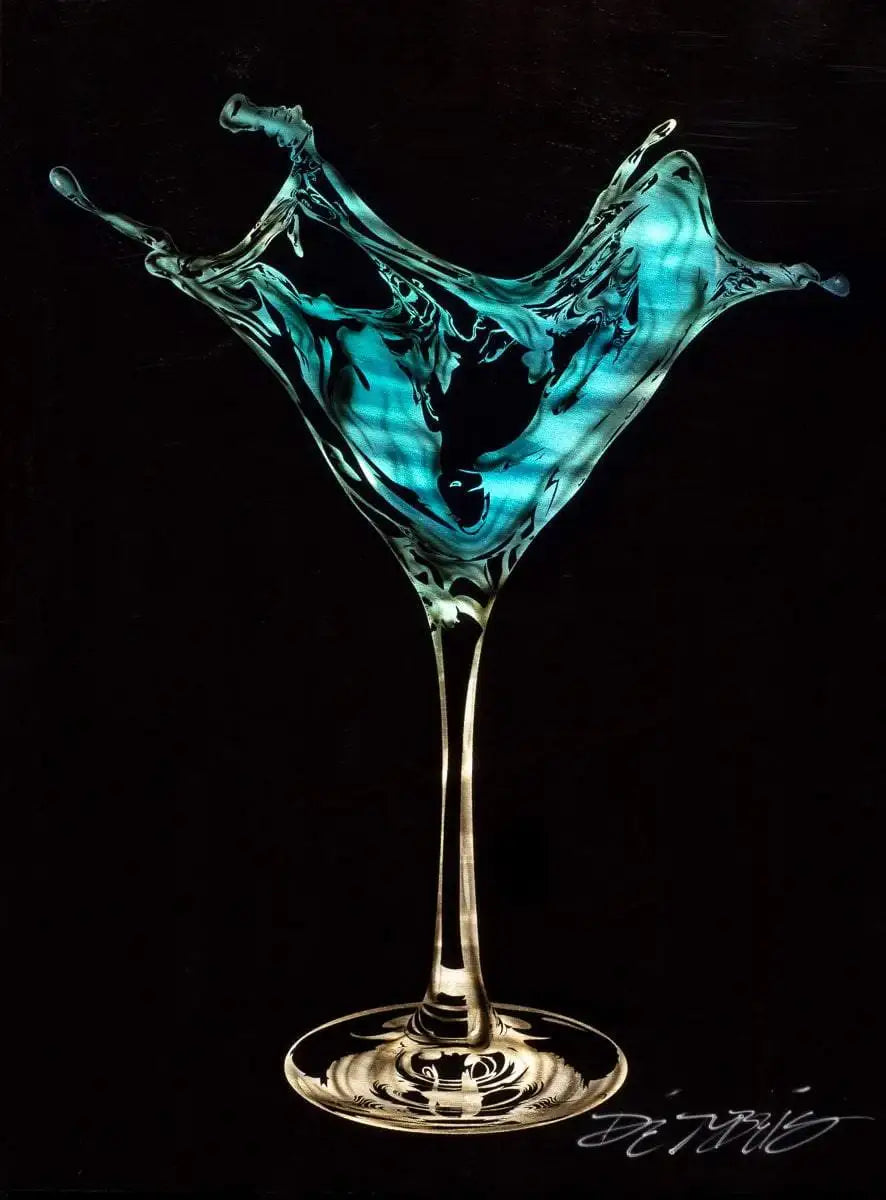 Martini Splash (Blue) - Original - SOLD by artist Chris DeRubeis - Wyecliffe Galleries
