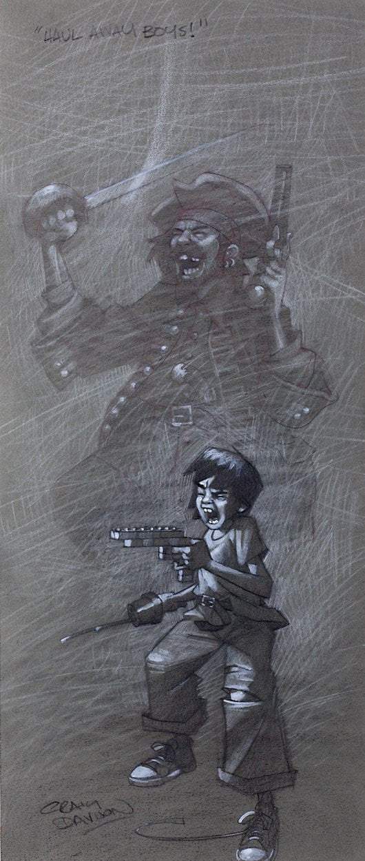 Haul Away Boys! - Original Sketch by artist Craig Davison - Wyecliffe Galleries