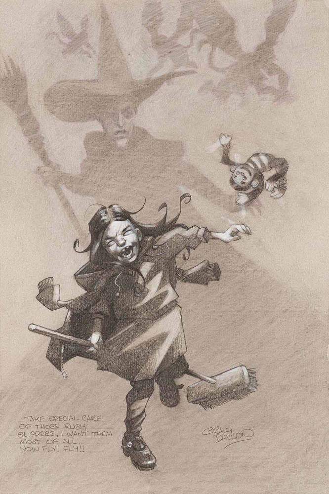 Take Special Care of those Ruby Slippers, I Want Them Most of All. Now Fly! Fly! (Sketch) - SOLD OUT by artist Craig Davison - Wyecliffe Galleries