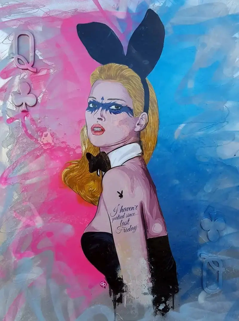 Queen of Clubs (Kate Moss) by artist Dan Pearce - Wyecliffe Galleries