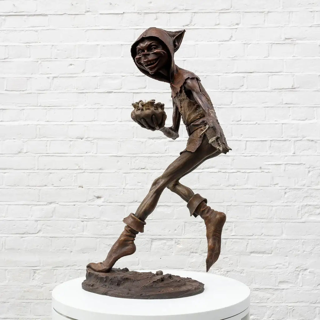 Caterpillar Spiller - Bronze Sculpture (Large) - Edition by artist David Goode - Wyecliffe Galleries