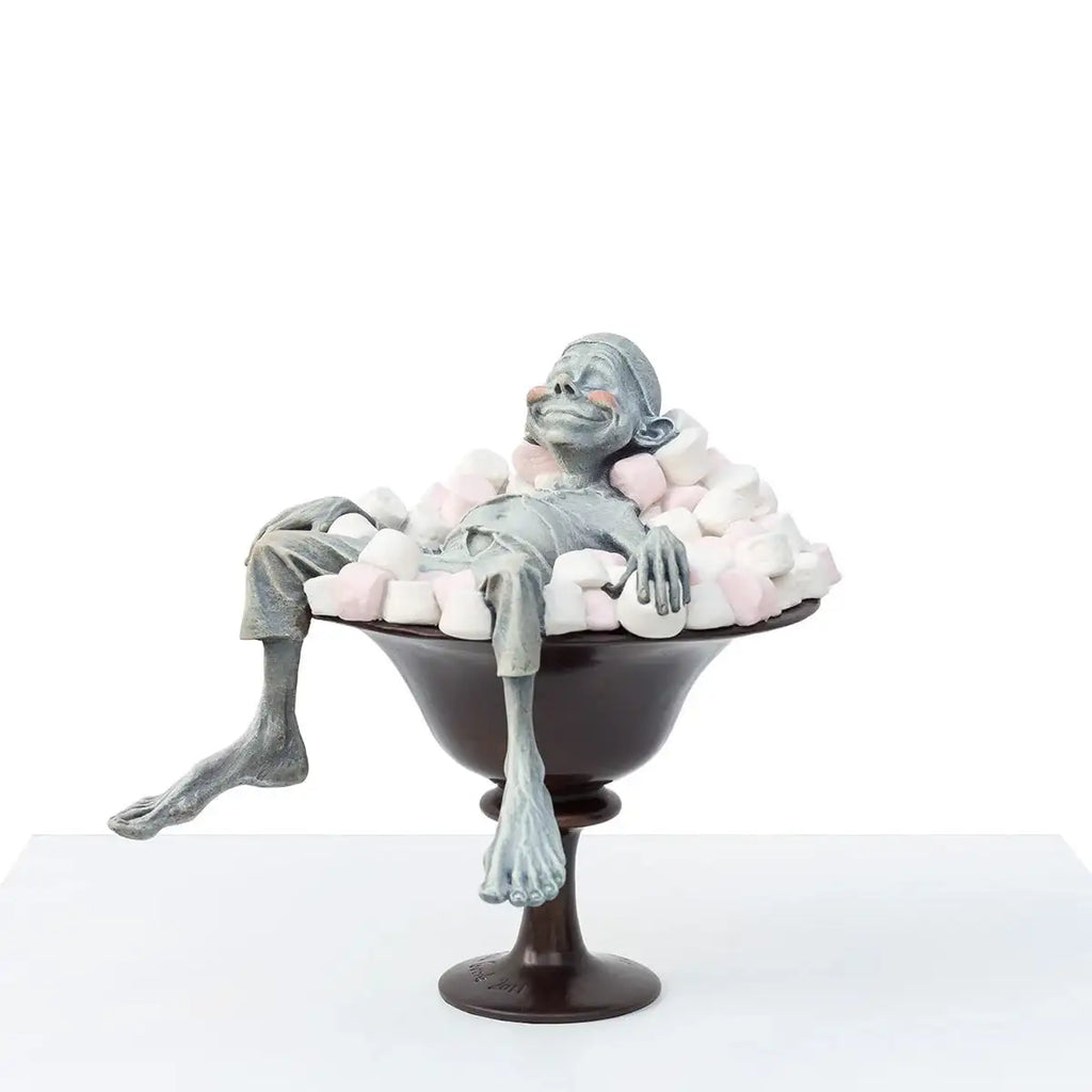 Comfort Food - Bronze Sculpture (Miniature) - Edition by artist David Goode - Wyecliffe Galleries