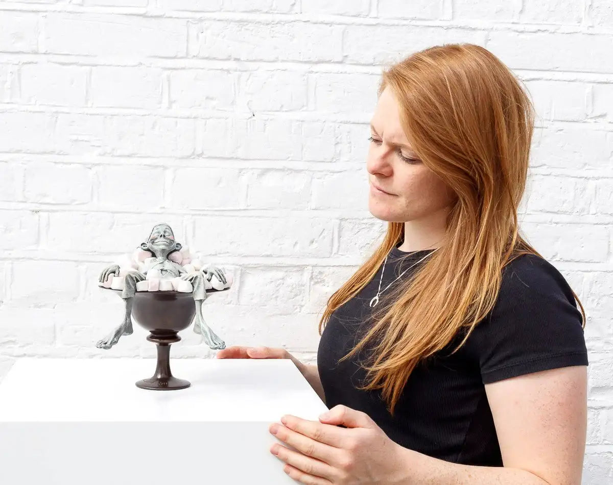 Comfort Food - Bronze Sculpture (Miniature) - Edition by artist David Goode - Wyecliffe Galleries