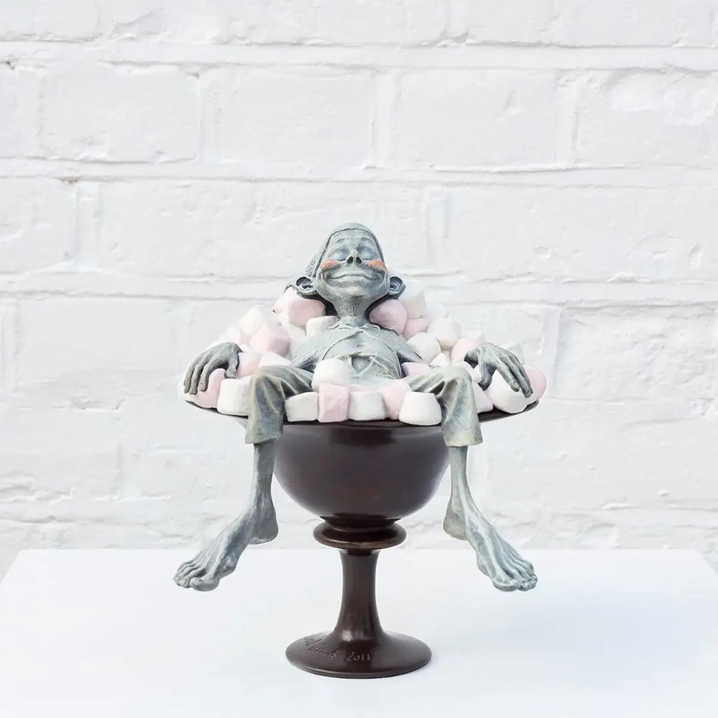 Comfort Food - Bronze Sculpture (Miniature) - Edition by artist David Goode - Wyecliffe Galleries