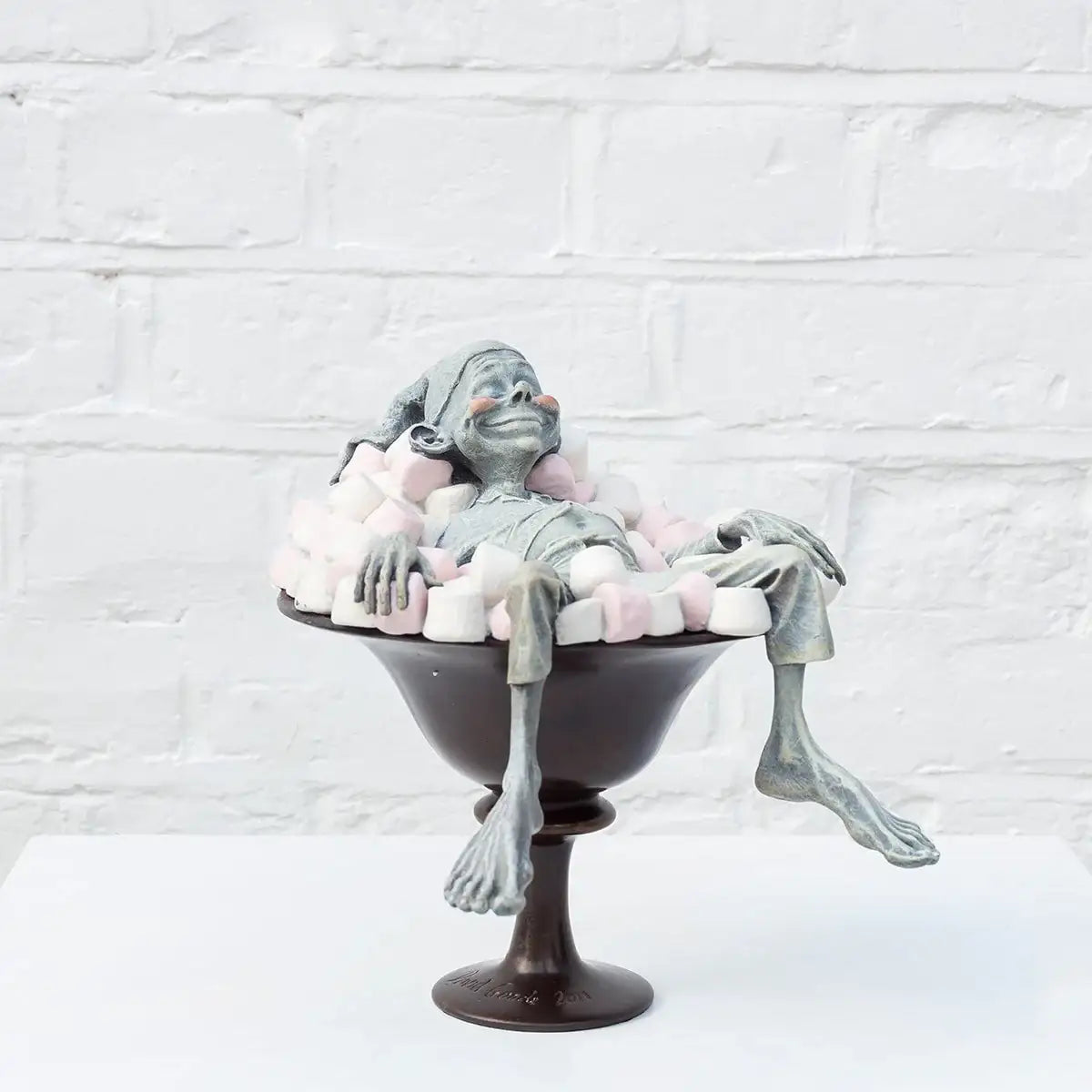 Comfort Food - Bronze Sculpture (Miniature) - Edition by artist David Goode - Wyecliffe Galleries