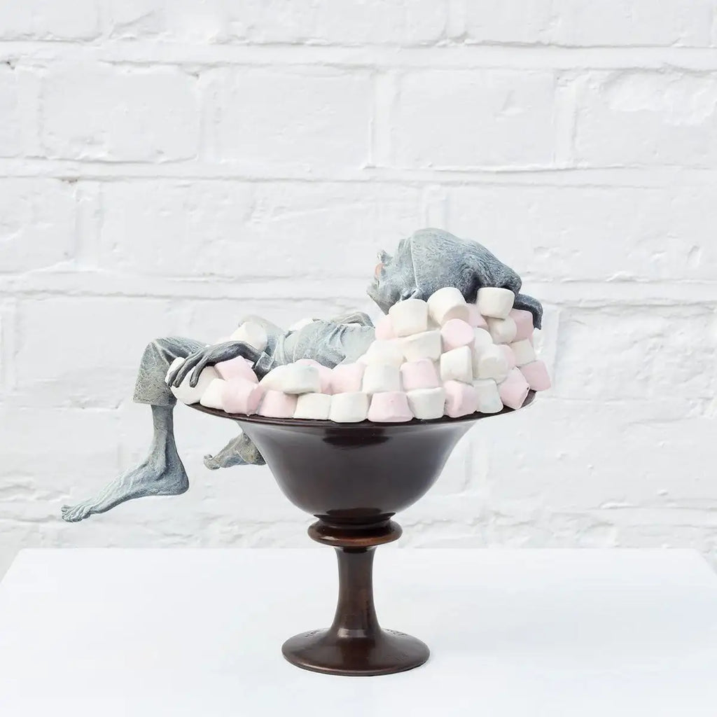 Comfort Food - Bronze Sculpture (Miniature) - Edition by artist David Goode - Wyecliffe Galleries