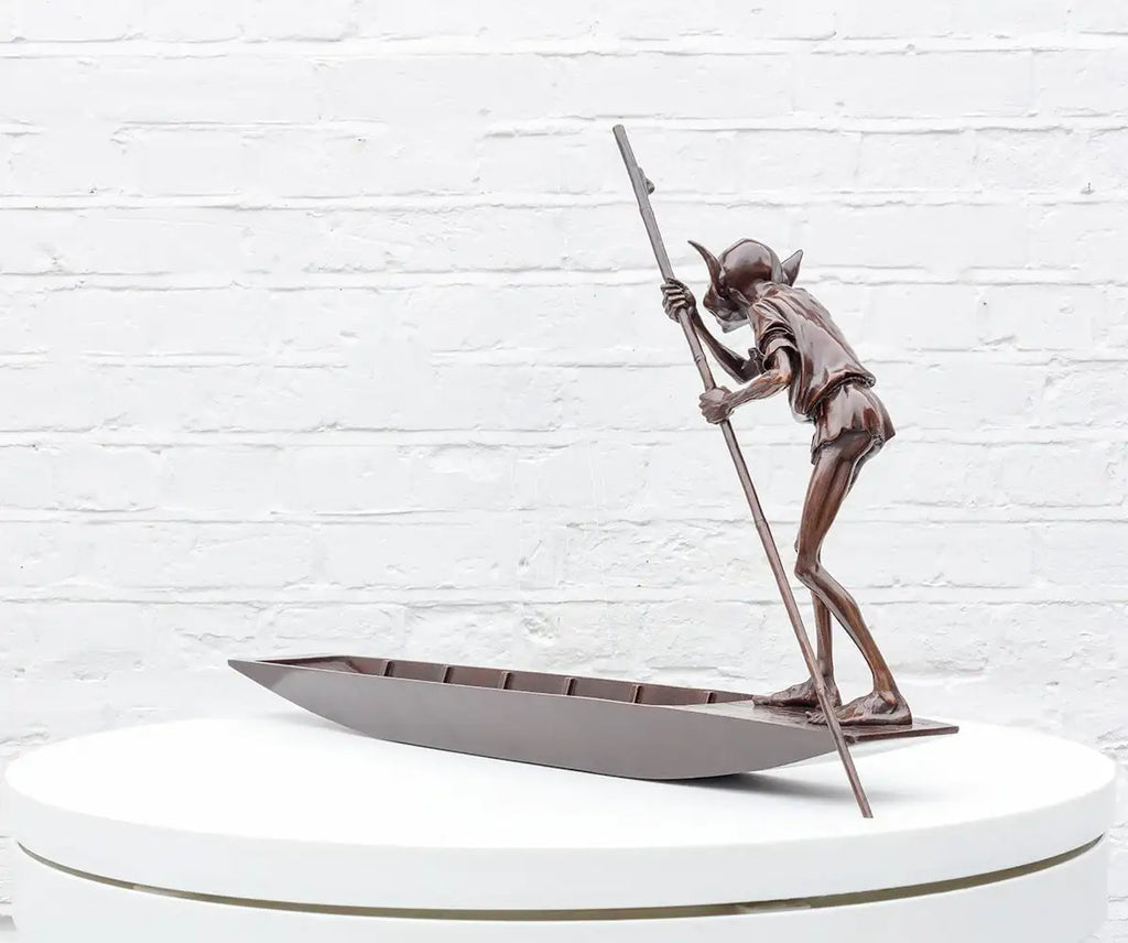 Ferryman - Bronze Sculpture (Miniature) - Edition by artist David Goode - Wyecliffe Galleries