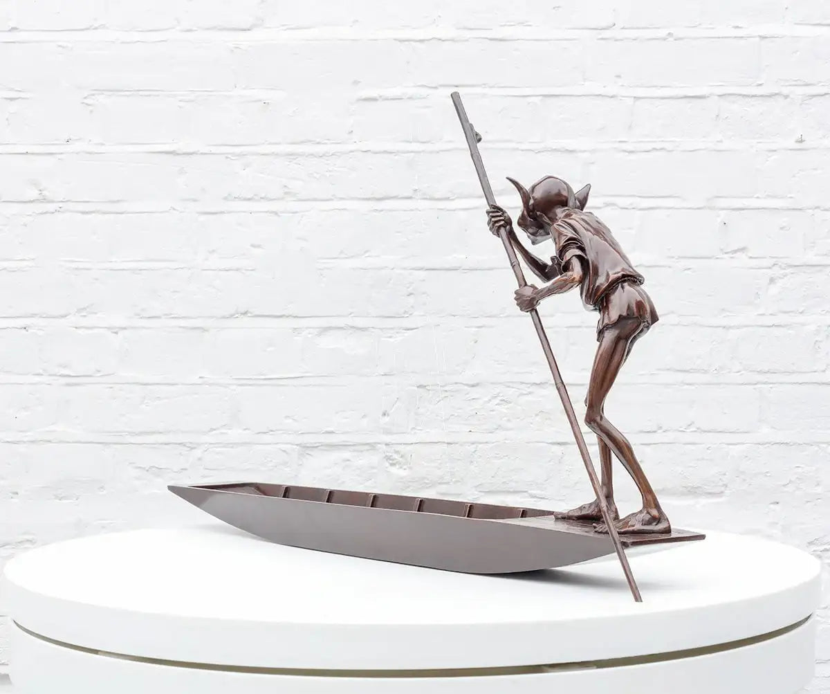 Ferryman - Bronze Sculpture (Miniature) - Edition by artist David Goode - Wyecliffe Galleries
