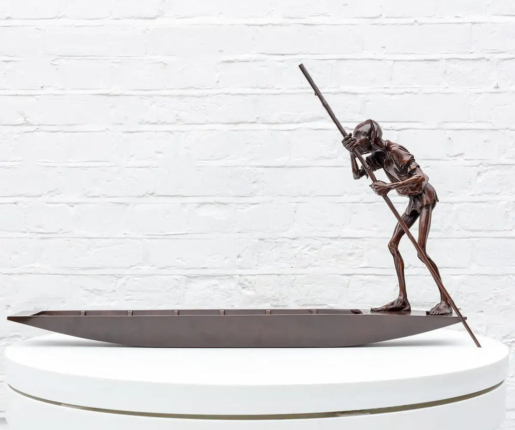 Ferryman - Bronze Sculpture (Miniature) - Edition by artist David Goode - Wyecliffe Galleries