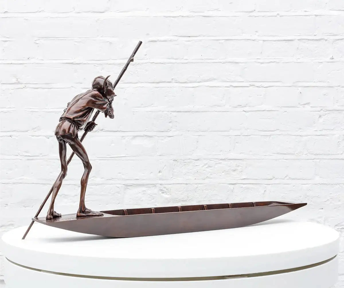 Ferryman - Bronze Sculpture (Miniature) - Edition by artist David Goode - Wyecliffe Galleries
