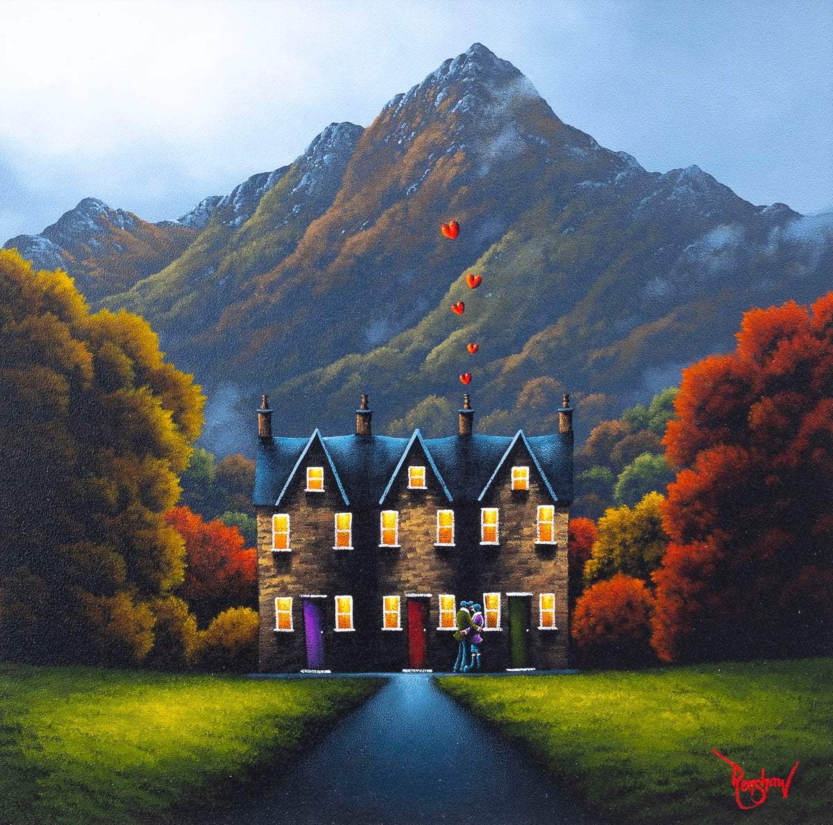 A Home Bursting With Love - Original - SOLD by artist David Renshaw - Wyecliffe Galleries