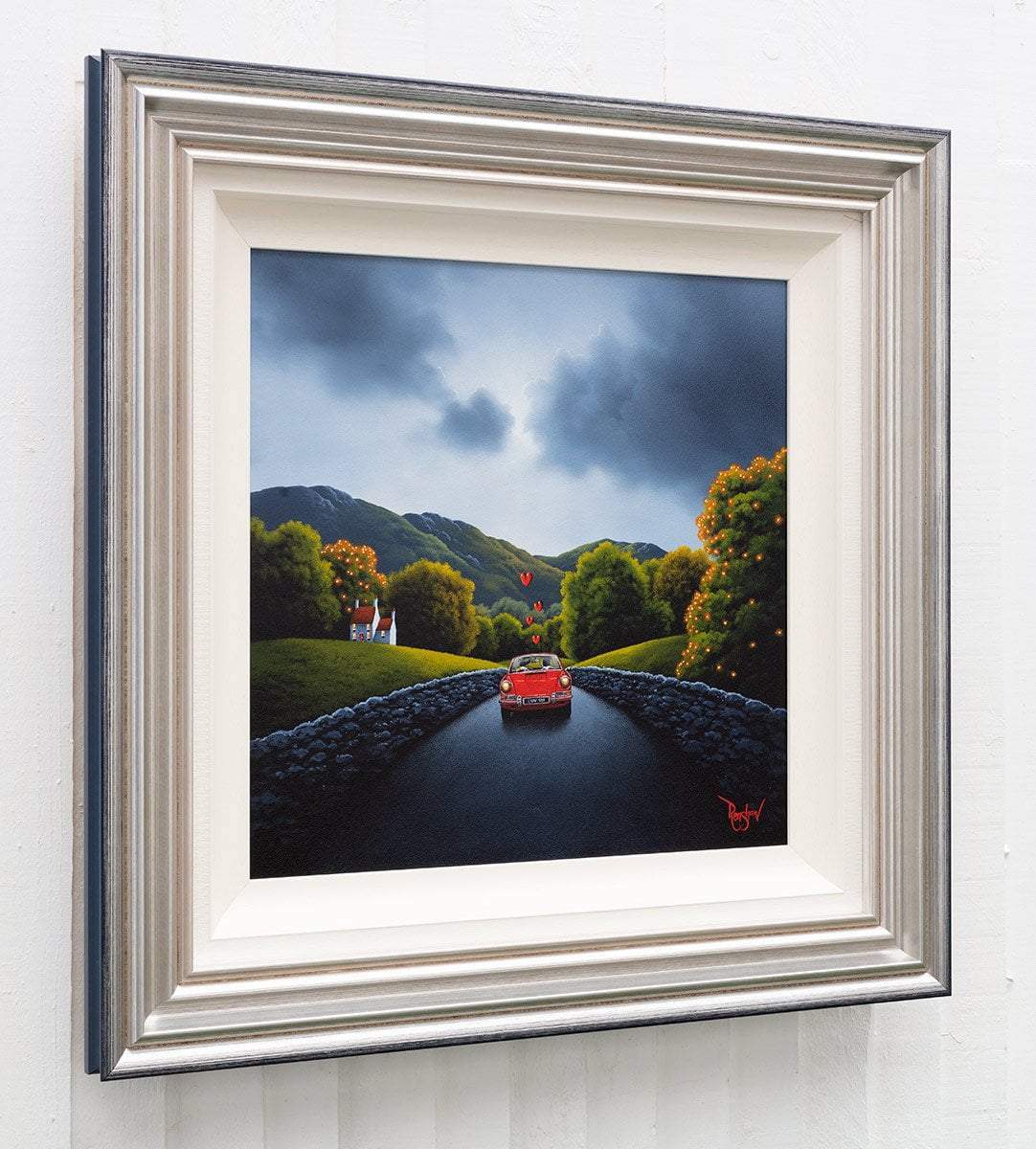 A Little Red Coupe - Original - SOLD by artist David Renshaw - Wyecliffe Galleries