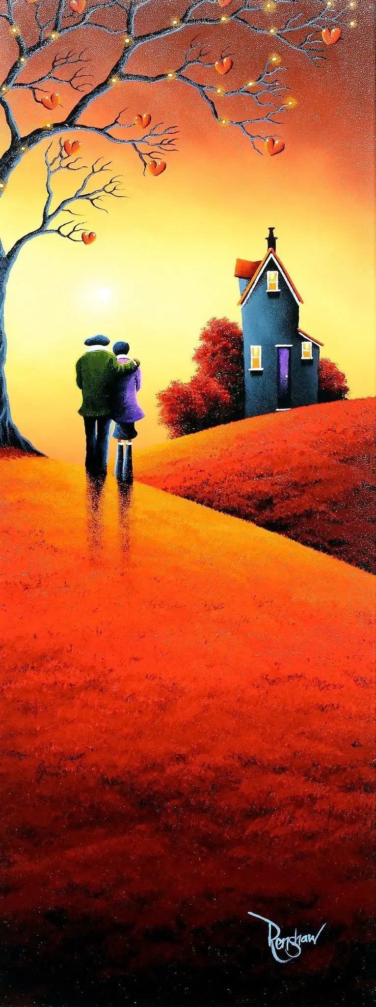 A Walk Into the Sunset - SOLD by artist David Renshaw - Wyecliffe Galleries