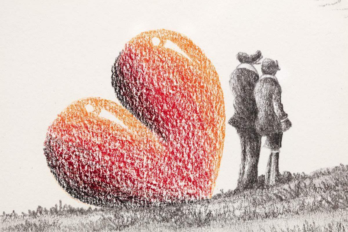 An Everlasting Love - Original Sketch - SOLD by artist David Renshaw - Wyecliffe Galleries