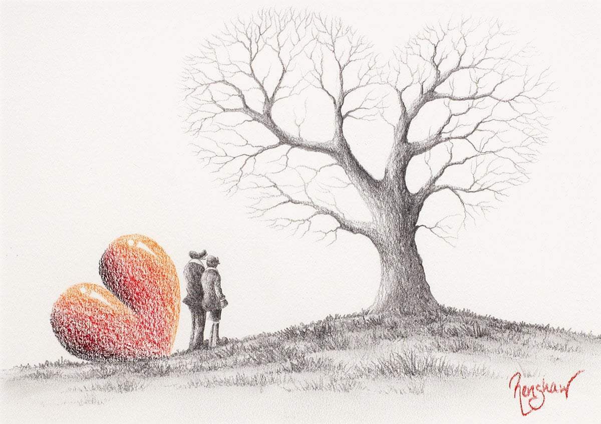 An Everlasting Love - Original Sketch - SOLD by artist David Renshaw - Wyecliffe Galleries