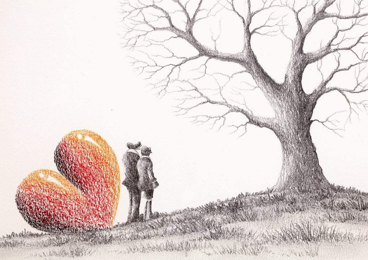 An Everlasting Love - Original Sketch - SOLD by artist David Renshaw - Wyecliffe Galleries