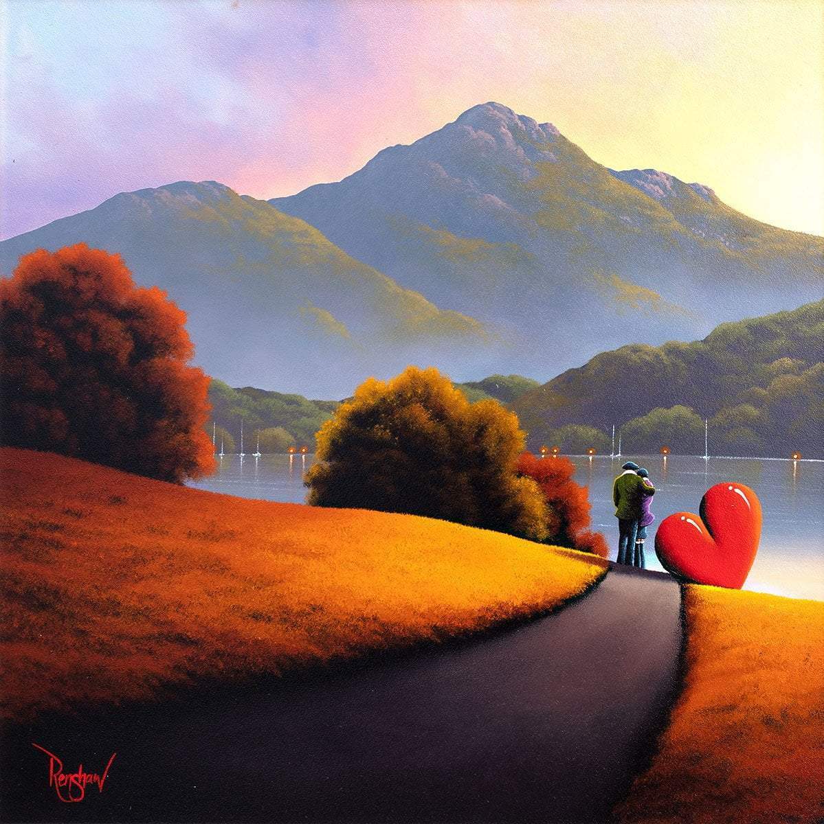 Autumn Stroll - Original - SOLD by artist David Renshaw - Wyecliffe Galleries