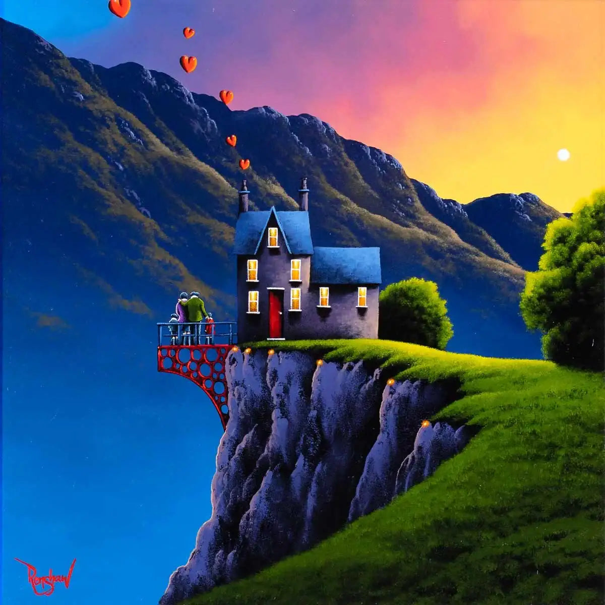 Balcony of love - Original - SOLD by artist David Renshaw - Wyecliffe Galleries