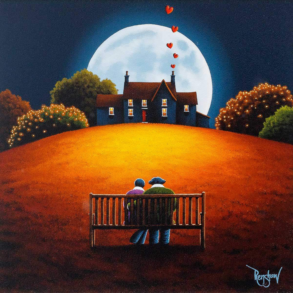Basking In The Moonlight - Original - SOLD by artist David Renshaw - Wyecliffe Galleries