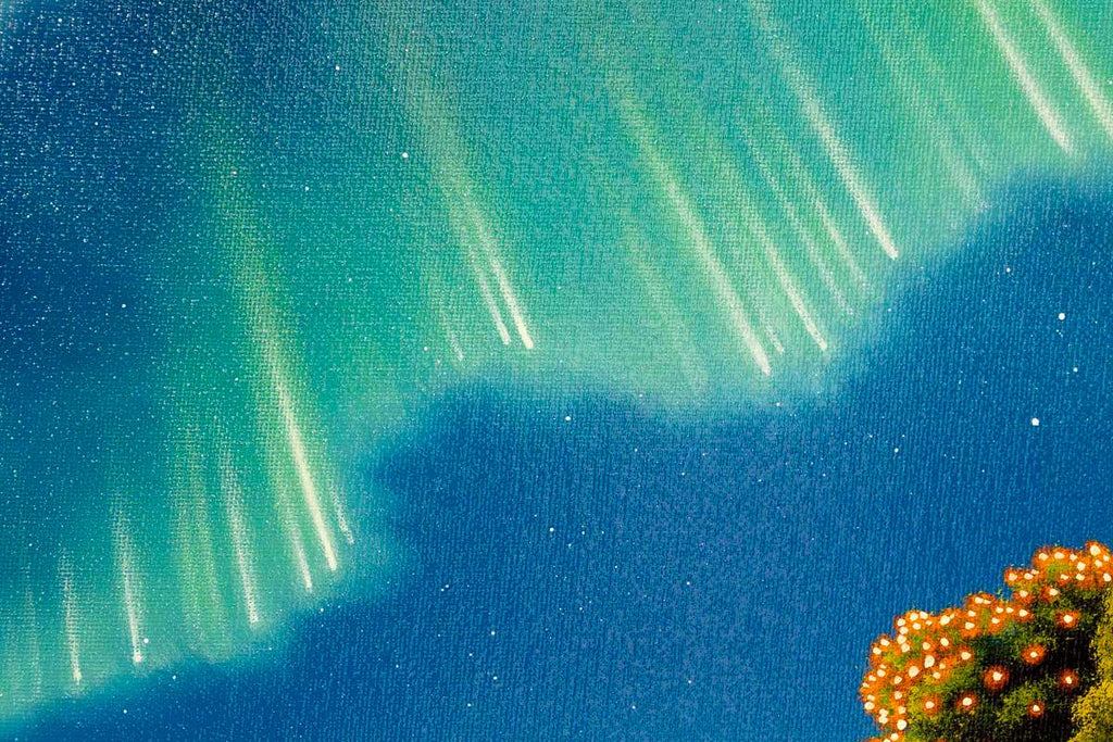 Beneath the Northern Lights - Original - SOLD by artist David Renshaw - Wyecliffe Galleries