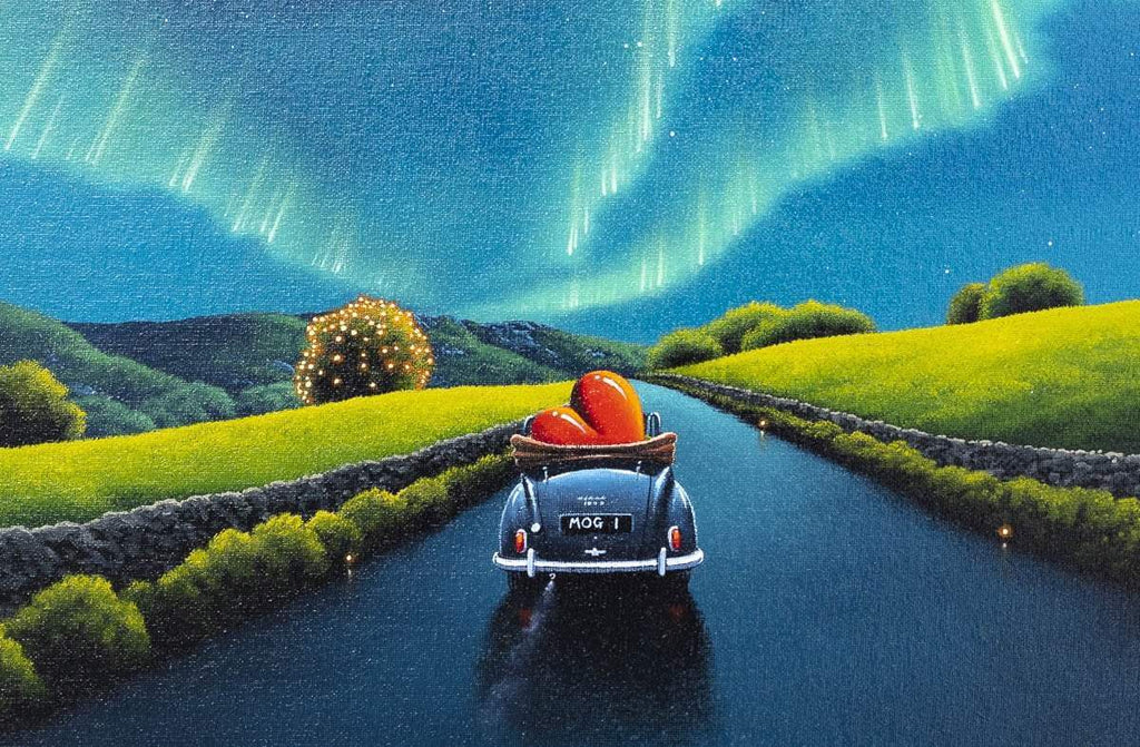 Beneath the Northern Lights - Original - SOLD by artist David Renshaw - Wyecliffe Galleries