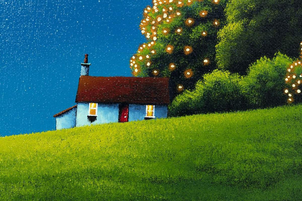 Beneath the Northern Lights - Original - SOLD by artist David Renshaw - Wyecliffe Galleries