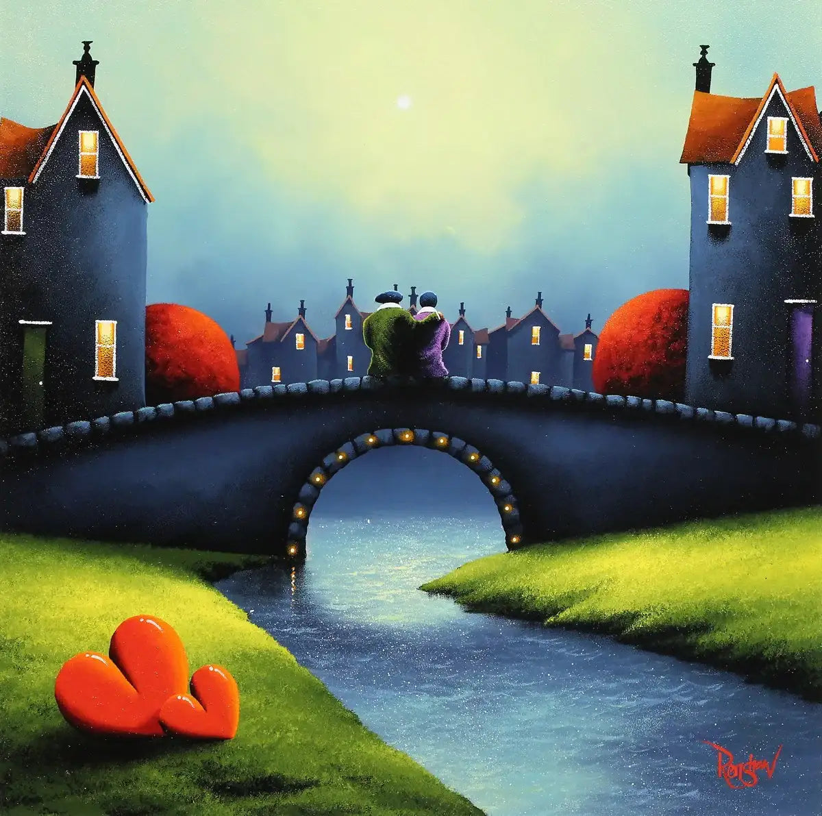 Bridge of Love - SOLD by artist David Renshaw - Wyecliffe Galleries