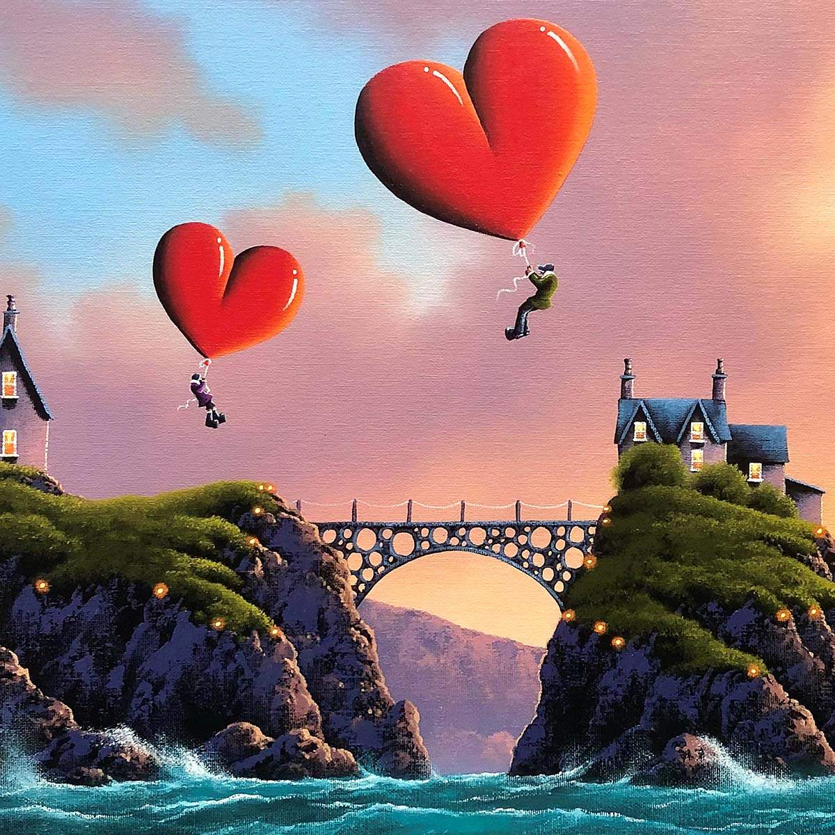 Bridges of Love - Original - SOLD by artist David Renshaw - Wyecliffe Galleries