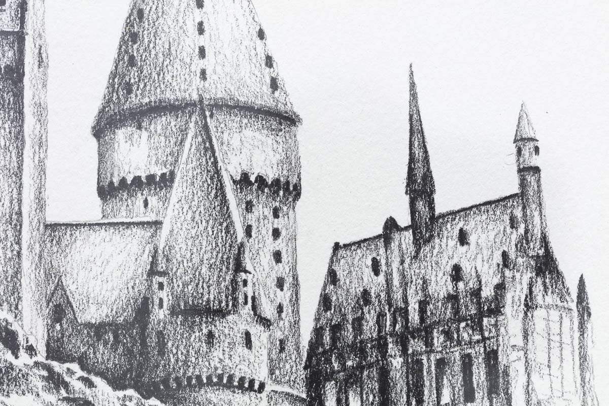 Broomstick Training - Original Sketch - SOLD by artist David Renshaw - Wyecliffe Galleries