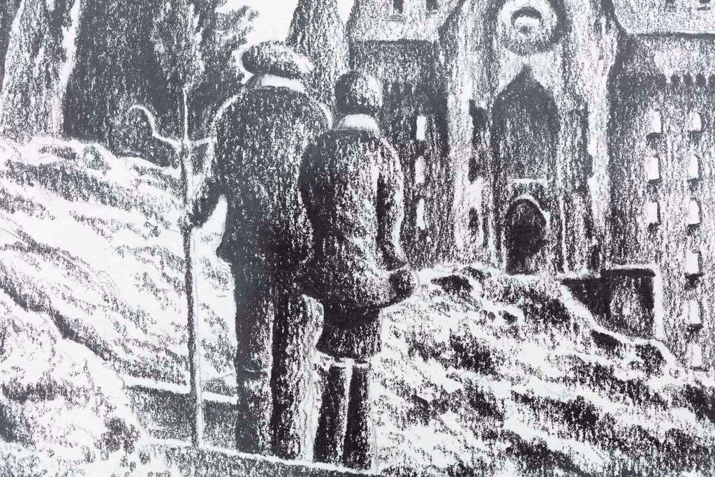 Broomstick Training - Original Sketch - SOLD by artist David Renshaw - Wyecliffe Galleries