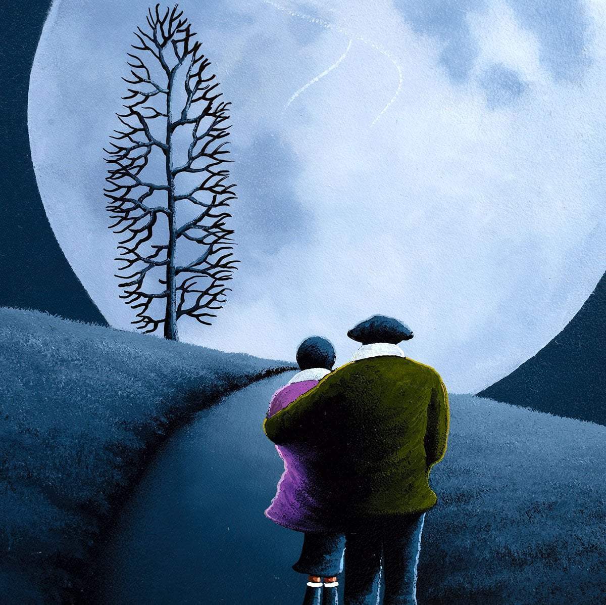 By Pale Moonlight - Original - SOLD by artist David Renshaw - Wyecliffe Galleries