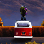 Camping With A View - Original - SOLD by artist David Renshaw - Wyecliffe Galleries