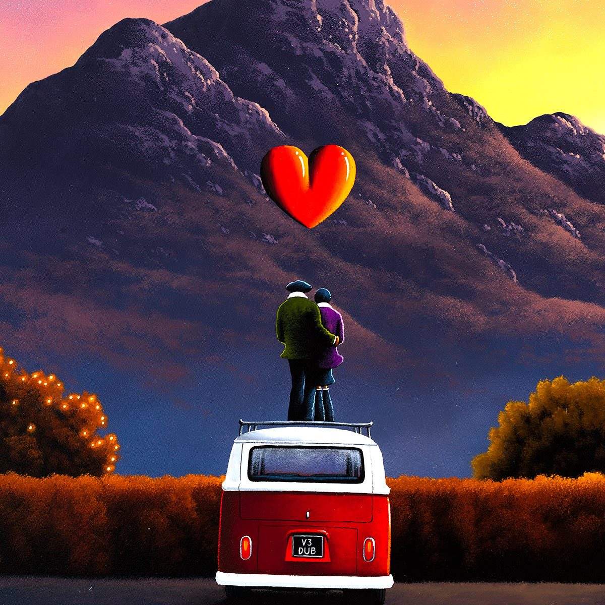 Camping With A View - Original - SOLD by artist David Renshaw - Wyecliffe Galleries