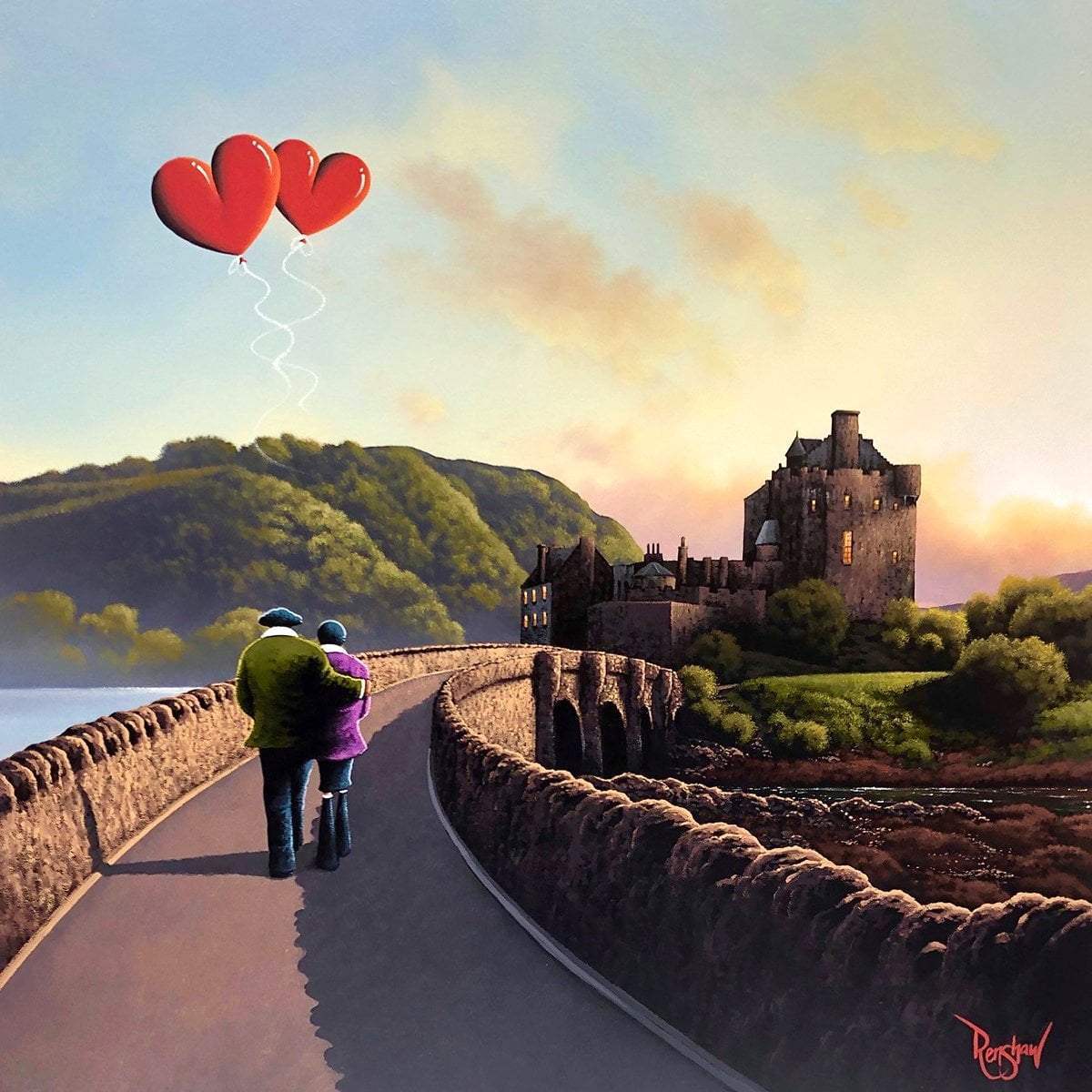 Castle on The Hill - Original - SOLD by artist David Renshaw - Wyecliffe Galleries