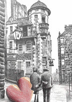 Celebrating Hogmanay Together Sketch - Original - SOLD by artist David Renshaw - Wyecliffe Galleries