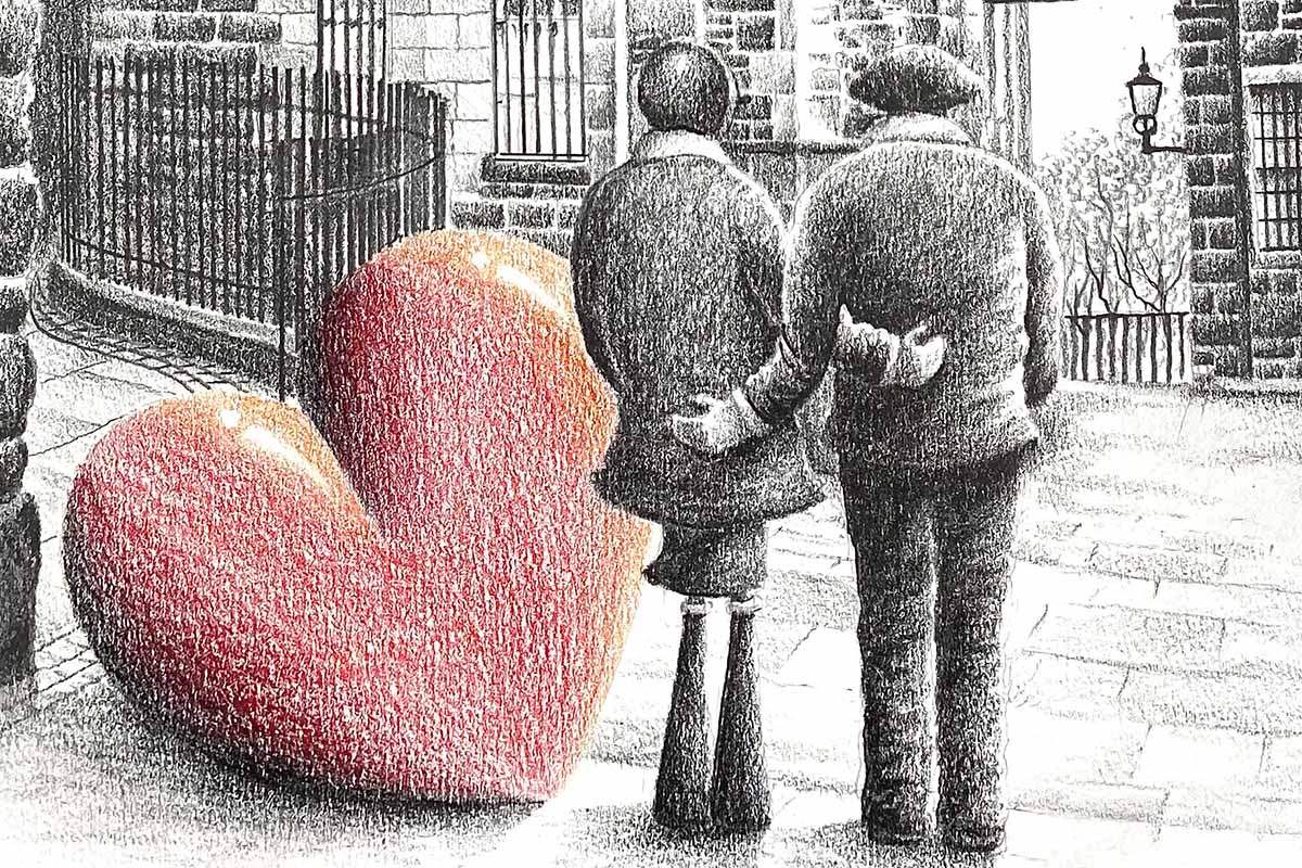 Celebrating Hogmanay Together Sketch - Original - SOLD by artist David Renshaw - Wyecliffe Galleries