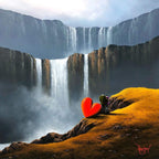 Chasing Waterfalls - Original - SOLD by artist David Renshaw - Wyecliffe Galleries
