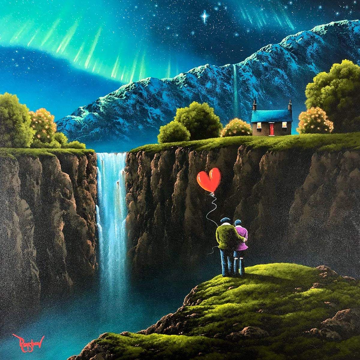 Chasing Waterfalls - Original - SOLD by artist David Renshaw - Wyecliffe Galleries