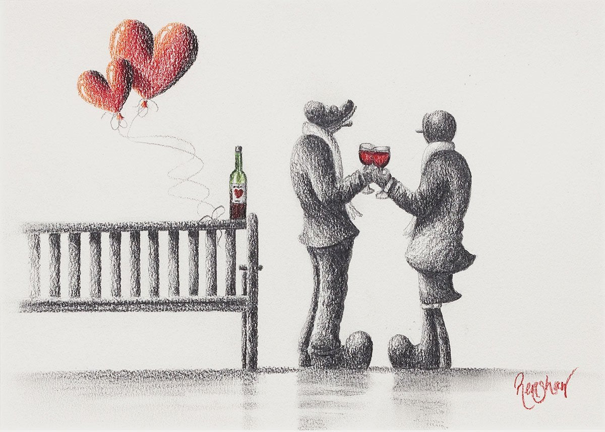 Cheers To Us - Original Pencil Sketch David Renshaw