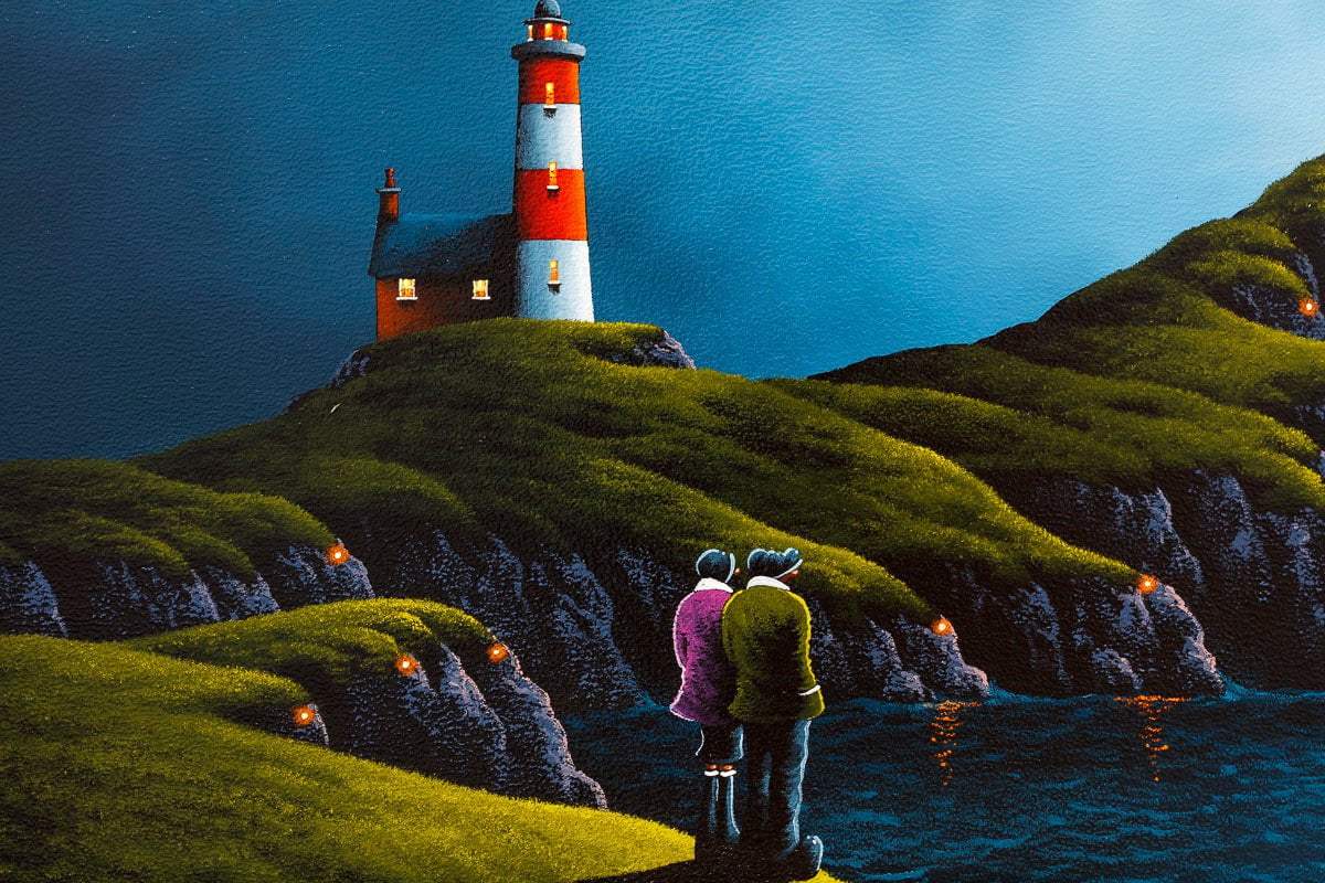 Clifftop Romance - Original SOLD by artist David Renshaw - Wyecliffe Galleries